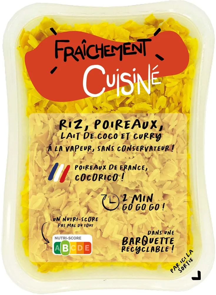 Riz, Poireaux, Lait de Coco et Curry