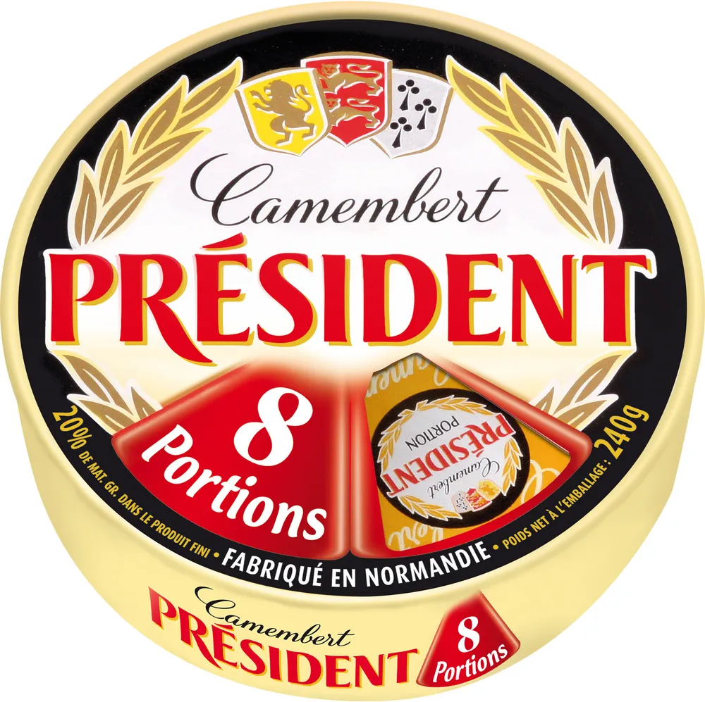 PRESIDENT CAMEMBERT 8PORTIONS 240g