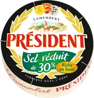 Camembert president sel reduit de 30% 250g