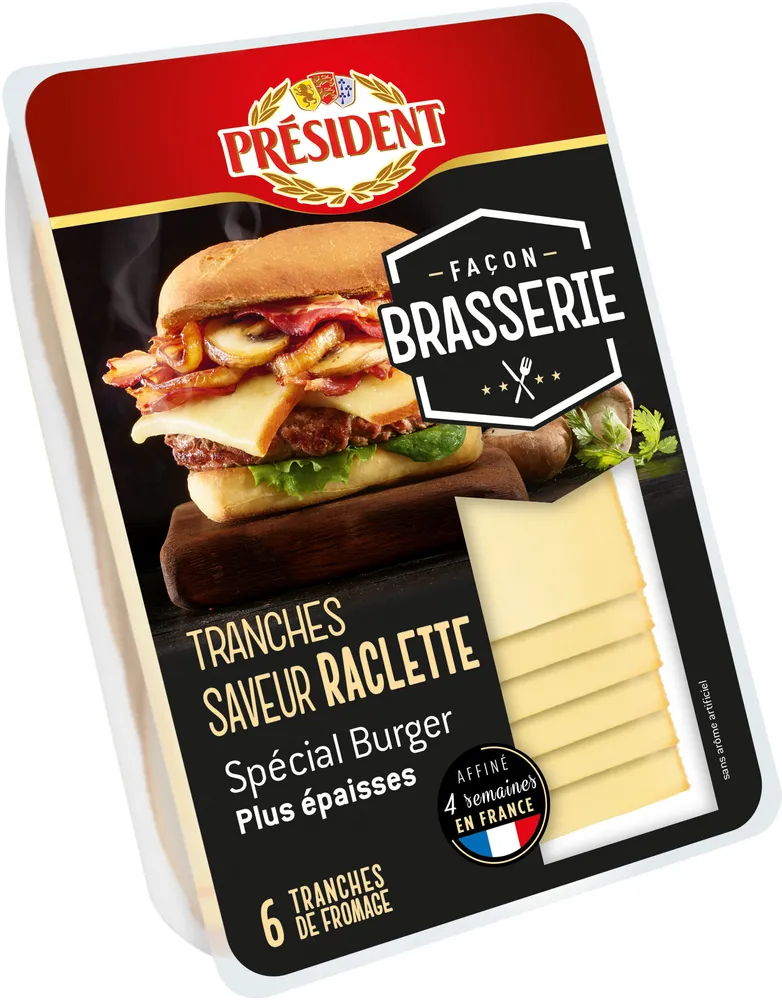 Raclette president tranches facon brasserie 180g