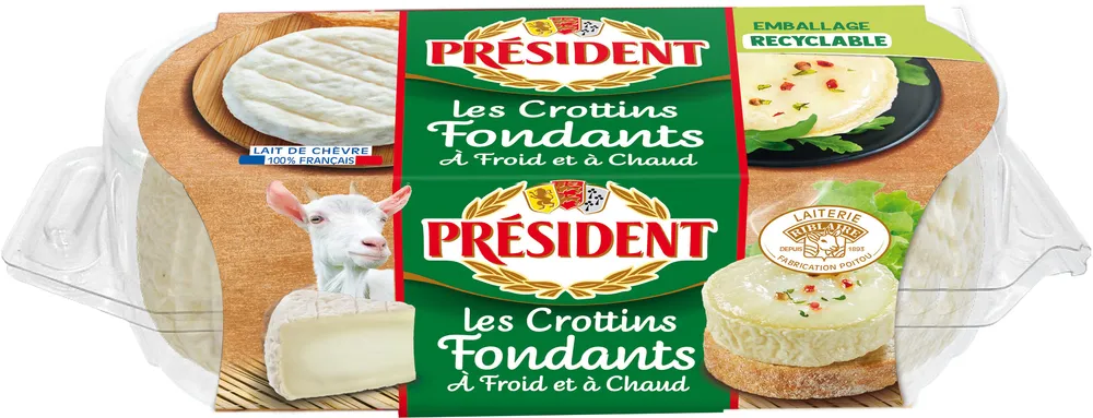 LES CROTTINS FONDANTS DE CHEVRE PRESIDENT 2X60g X6