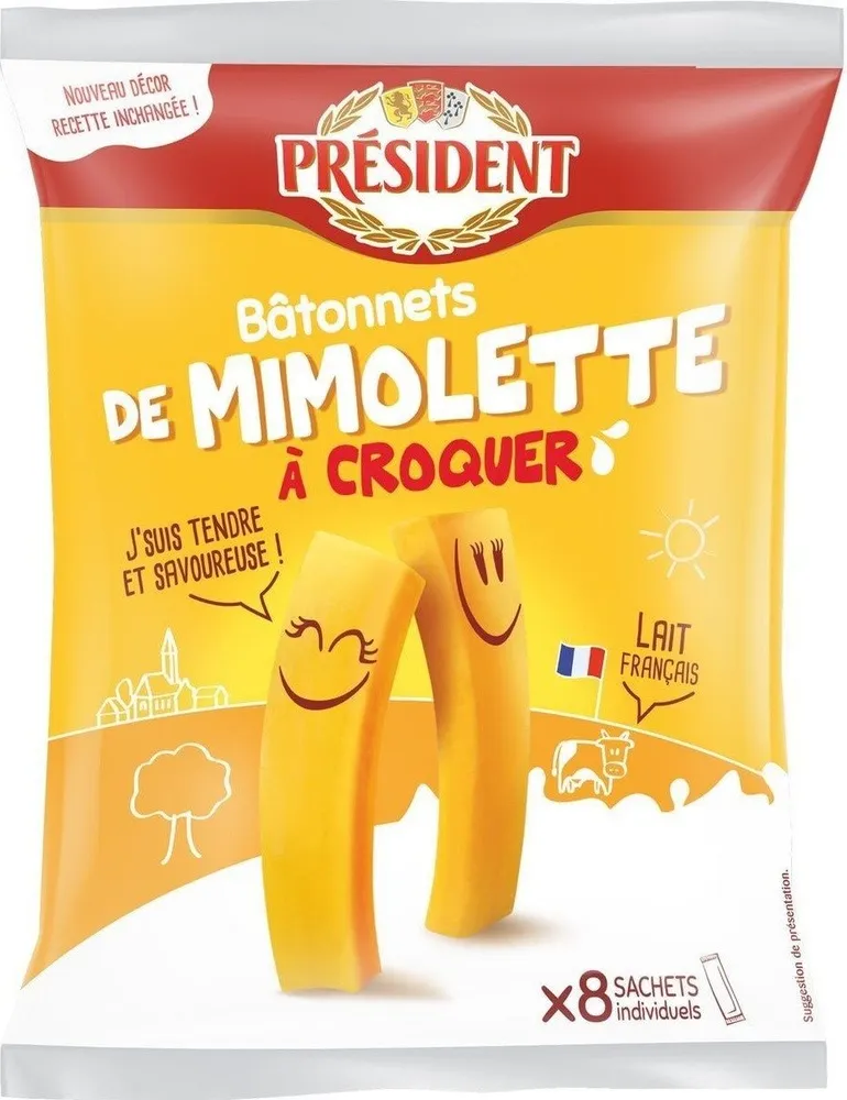President batonnets a croquer mimolette 8x18g