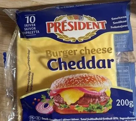 Burger cheese with cheddar