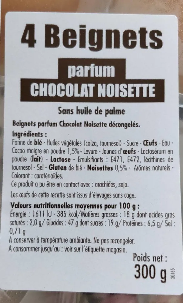 4 Beignets Parfum Chocolat Noisette