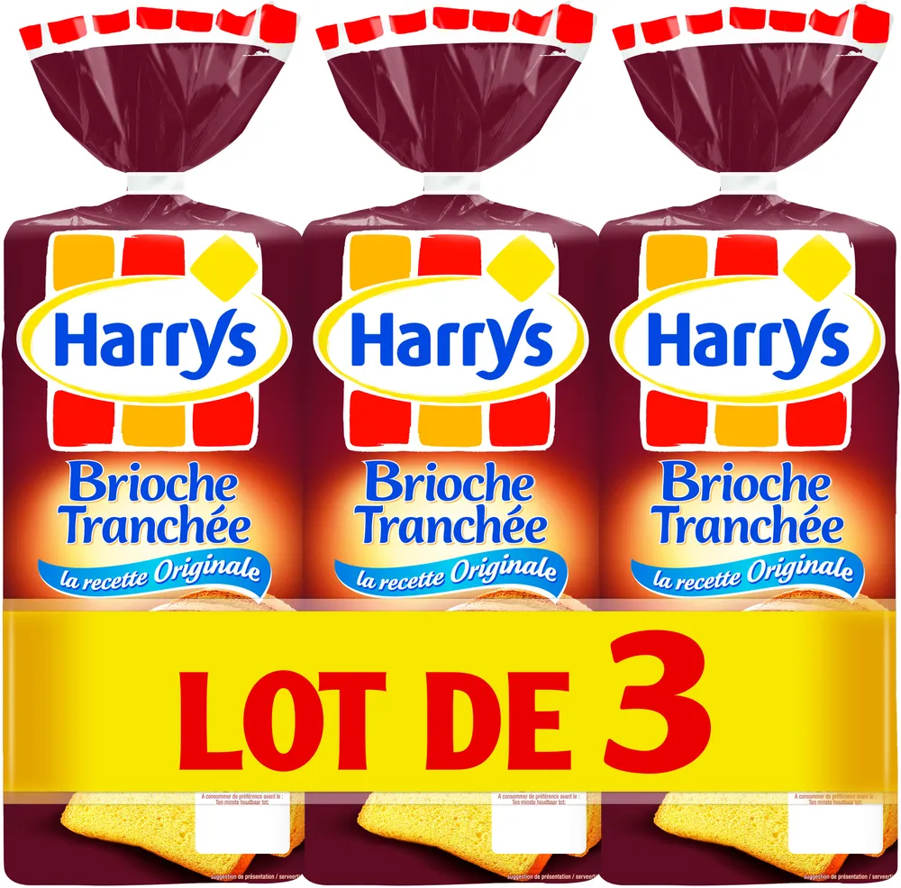 Lot 3 brioches tranchées nature