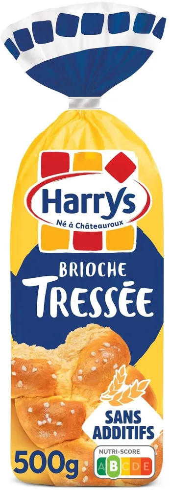 Harrys brioche tressee nature au sucre perle sans additifs 500g