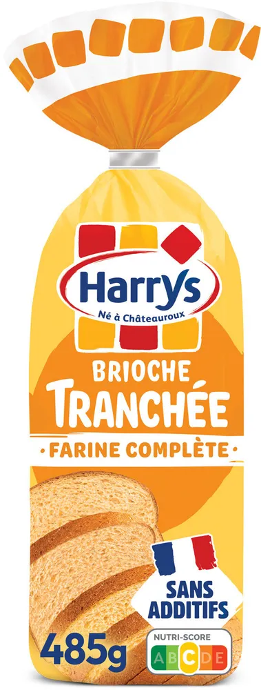 Harrys brioche tranchee farine complete sans additif 485g