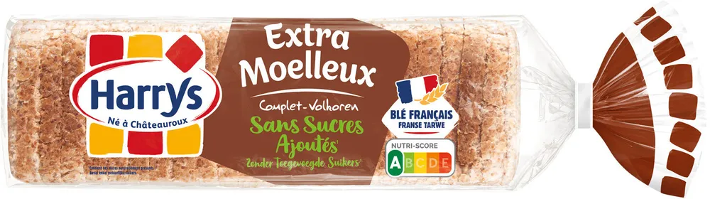Harrys pain de mie extra moelleux complet sans sucres ajoutés 500g