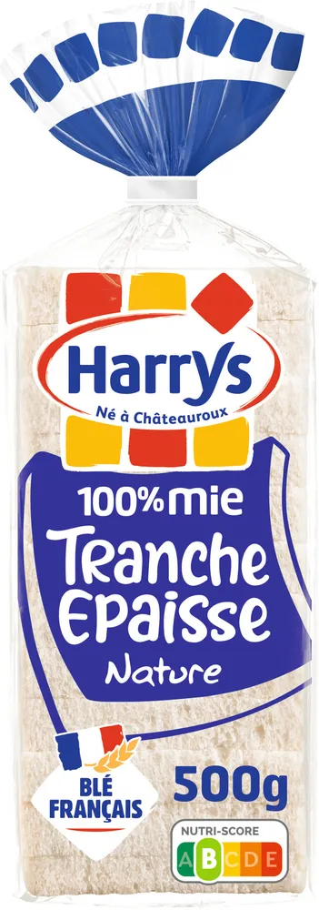 Pain de mie 100% mie harrys epaisse nature 500g