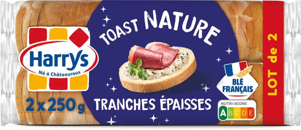 Lot de 2 toasts nature te