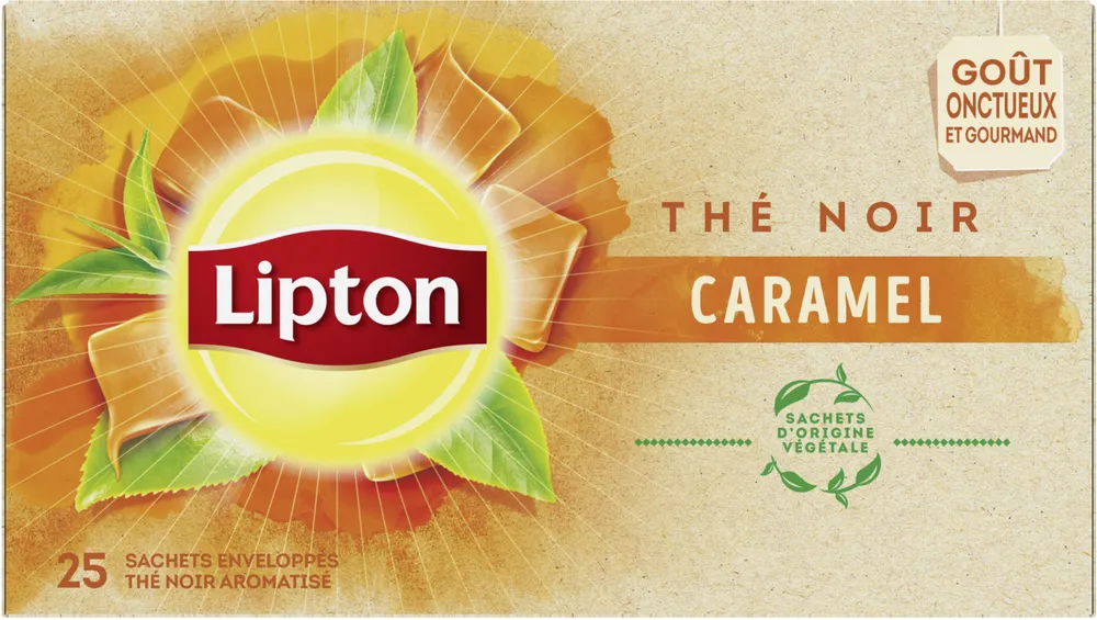 Lipton Thé Noir Caramel 25 Sachets 40g