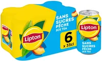 Lipton Ice Tea saveur pêche sans sucres 6 x 33 cl