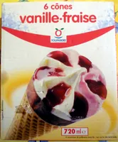 6 cônes vanille-fraise