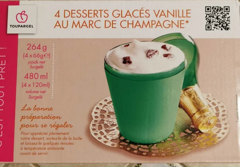 Desserts glacés vanille au Marc de champagne