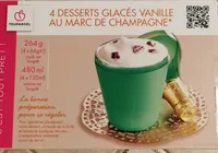 Desserts glacés vanille au Marc de champagne