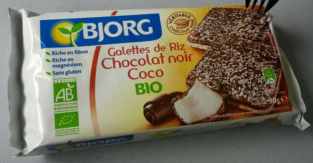 Galettes de riz chocolat noir coco bio