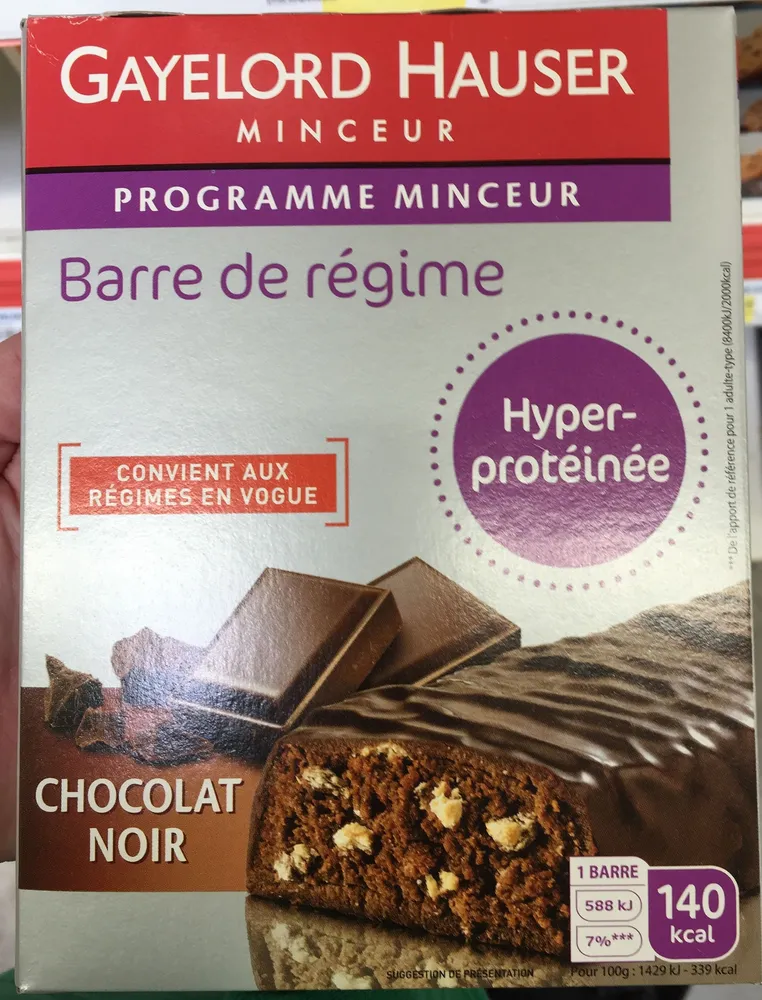 Barre de régime hyper-protéinée Chocolat Noir