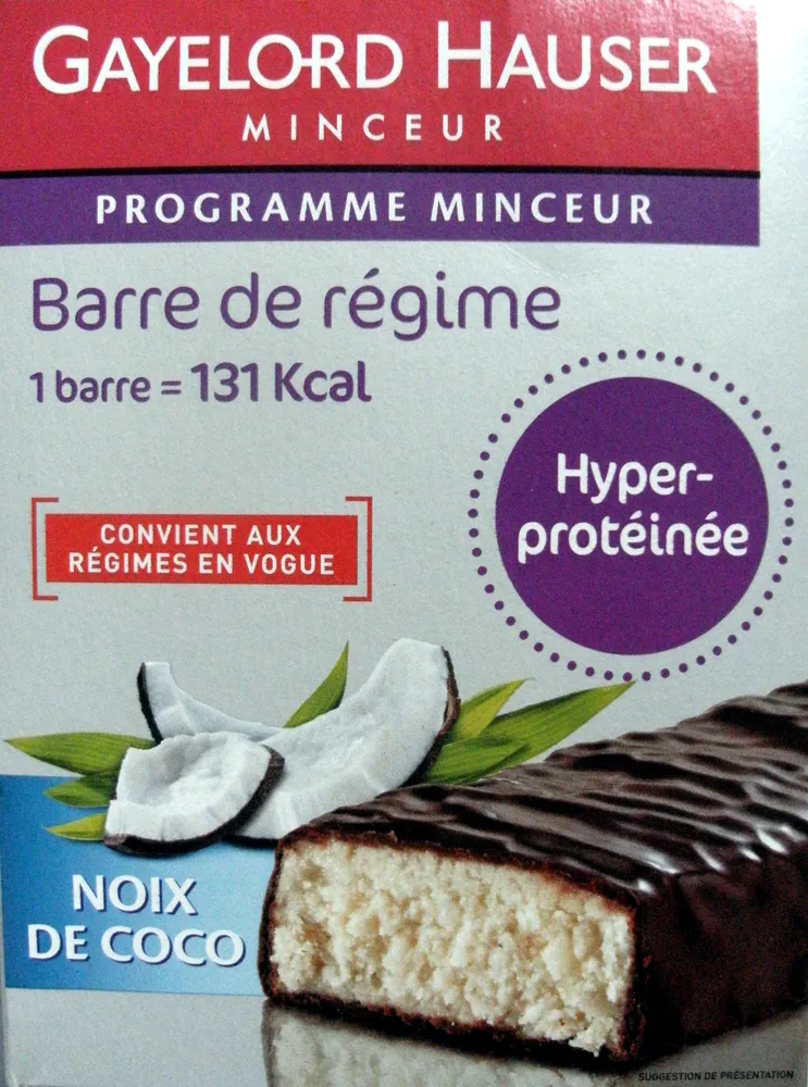 Barre de régime hyperprotéinée noix de coco