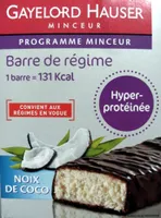 Barre de régime hyperprotéinée noix de coco