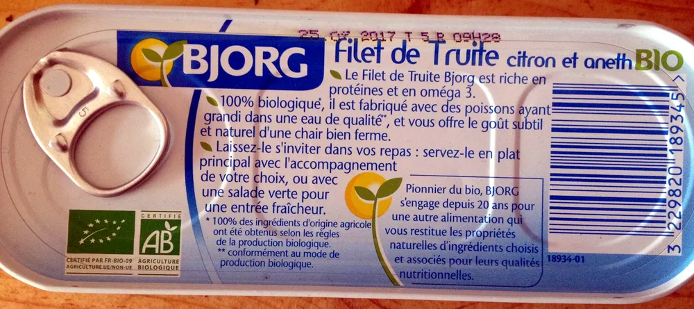 Filet de Truite au Citron et à l'Aneth