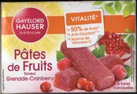 Pâtes de Fruits - Vitalité - Saveur Grenade-Cranberry