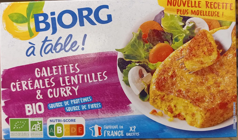 Galettes céréales Lentilles et curry