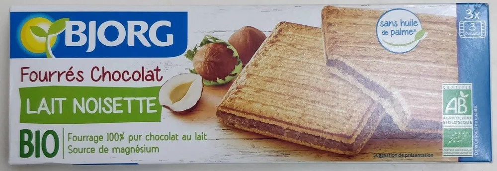 Fourrés Chocolat Lait Noisette Bio