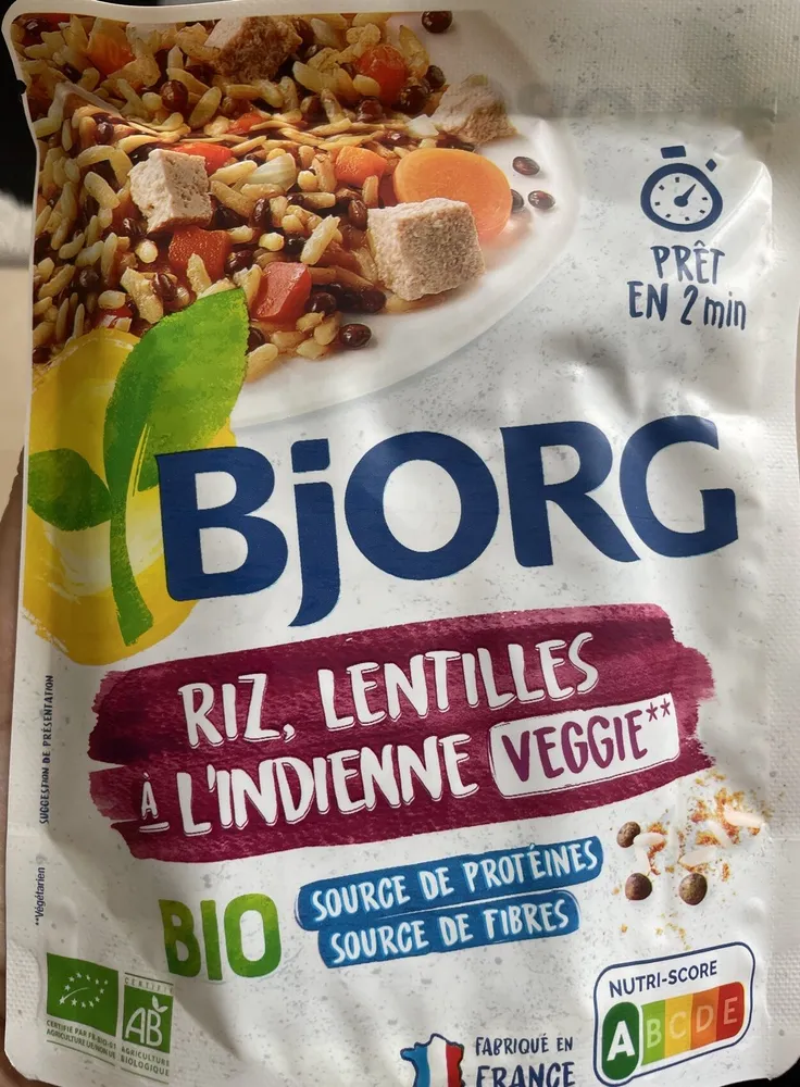 Riz, lentilles a l'indienne veggie