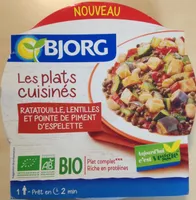 Ratatouille, Lentilles et Pointe de Piment d'Espelette Bio