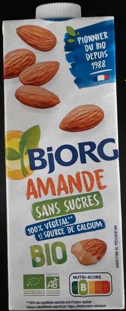 Lait d'amande sans sucres