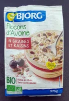 Flocons d'avoine 4 graines et raisins