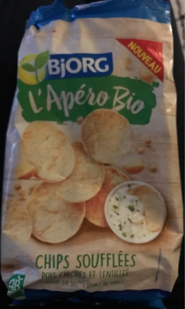 chips soufflées pois chiches et lentilles