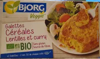 Galettes céréales lentilles et Curry Bio