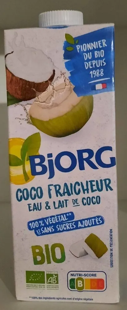 Coco fraîcheur - eau & lait de coco
