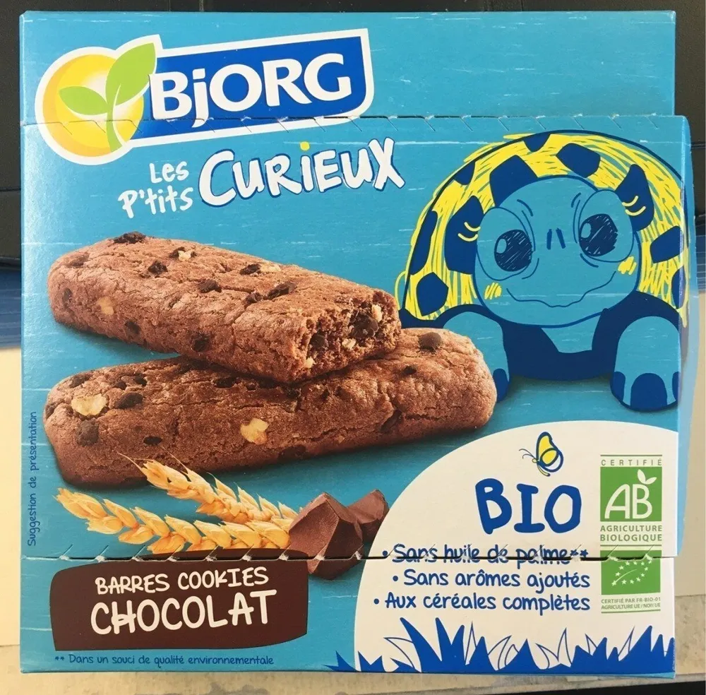 Les P'tits curieux barres cookies chocolat