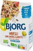 Muesli sans sucres ajoutés (raisin, figue, abricot)