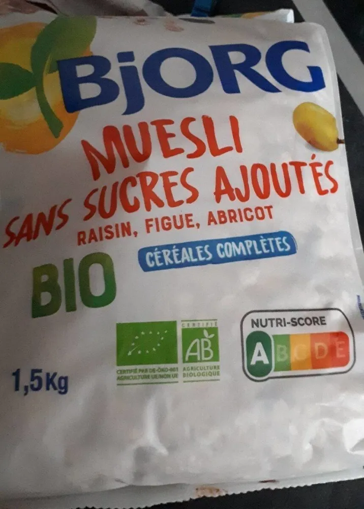 Muesli sans sucres ajoutés (raisin, figue, abricot)