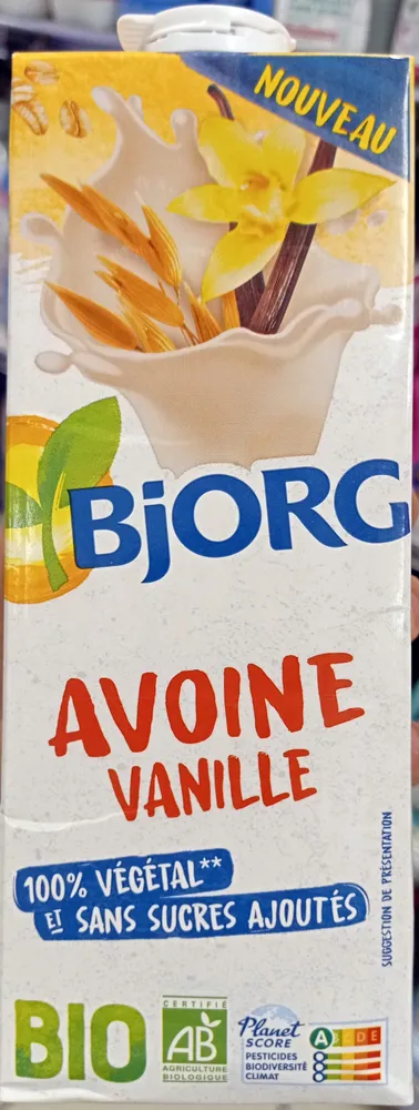 Boisson avoine vanille