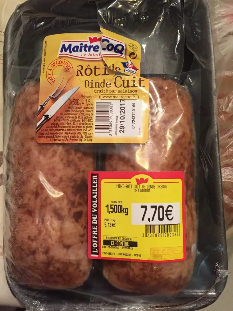 Rôti de dinde cuit