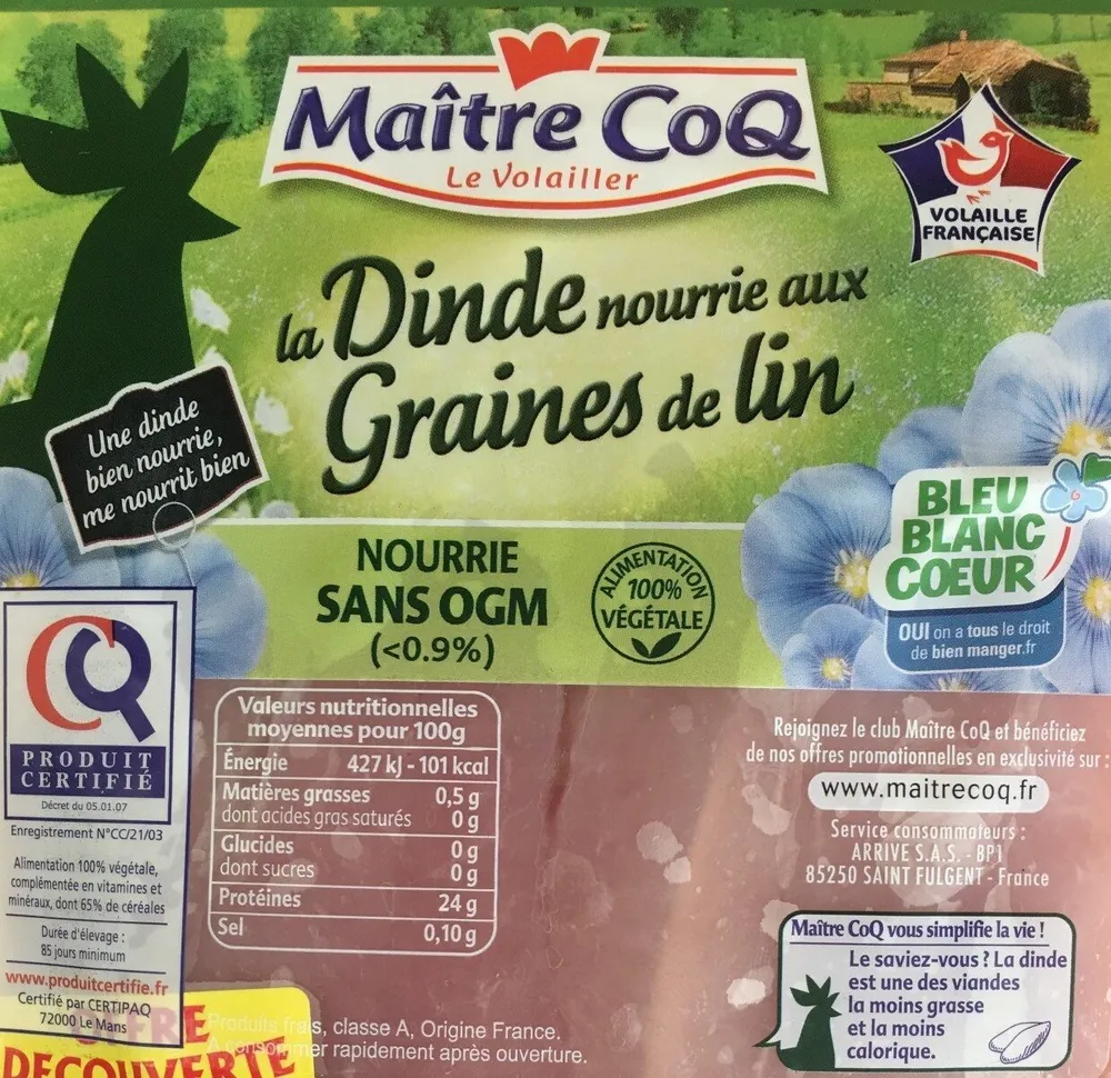 Aiguillettes de dinde nourrie aux graines de lin