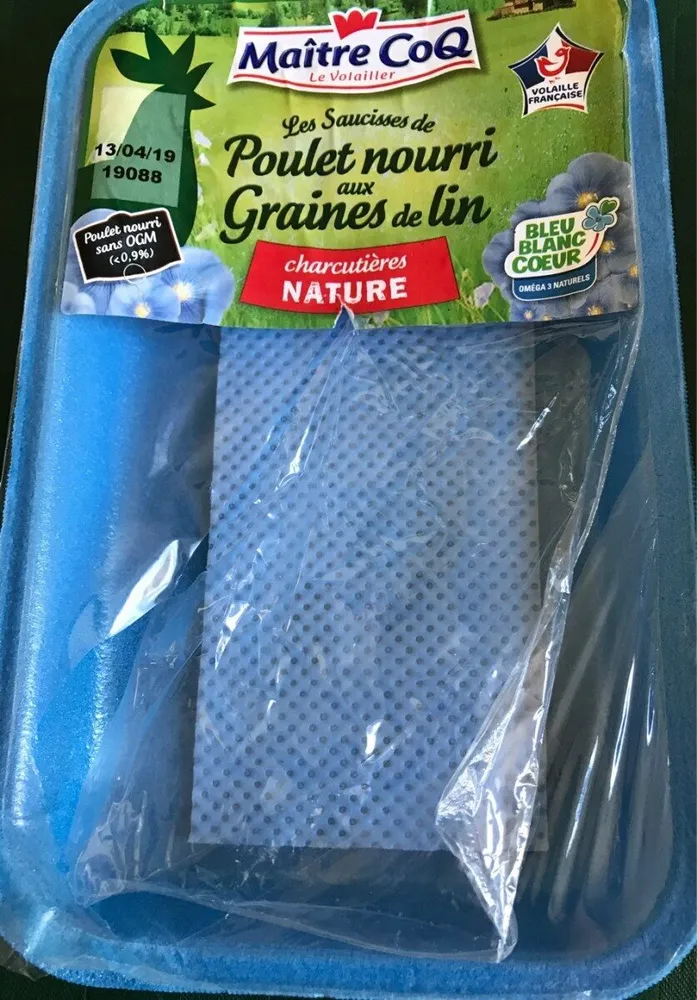 Les saucisses de poulet nourri aux graines de lin
