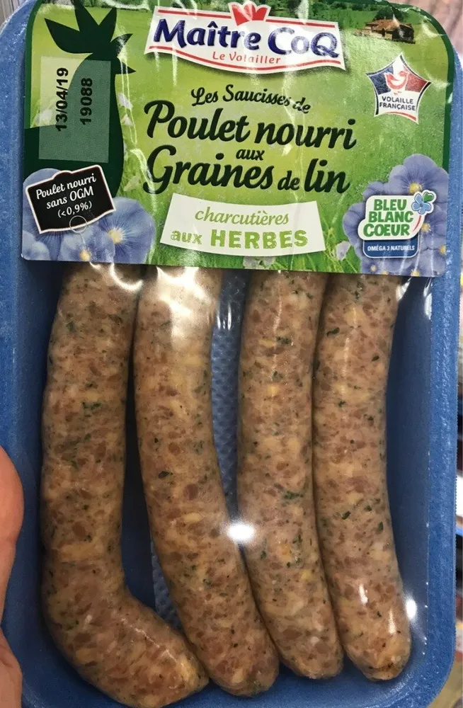 Les saucisses de poulet nourri aux graines de lin