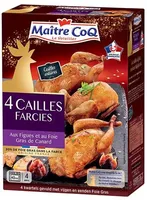 4 cailles farcies aux figues et au foie gras de canard