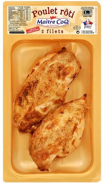 2 filets de poulet rôti