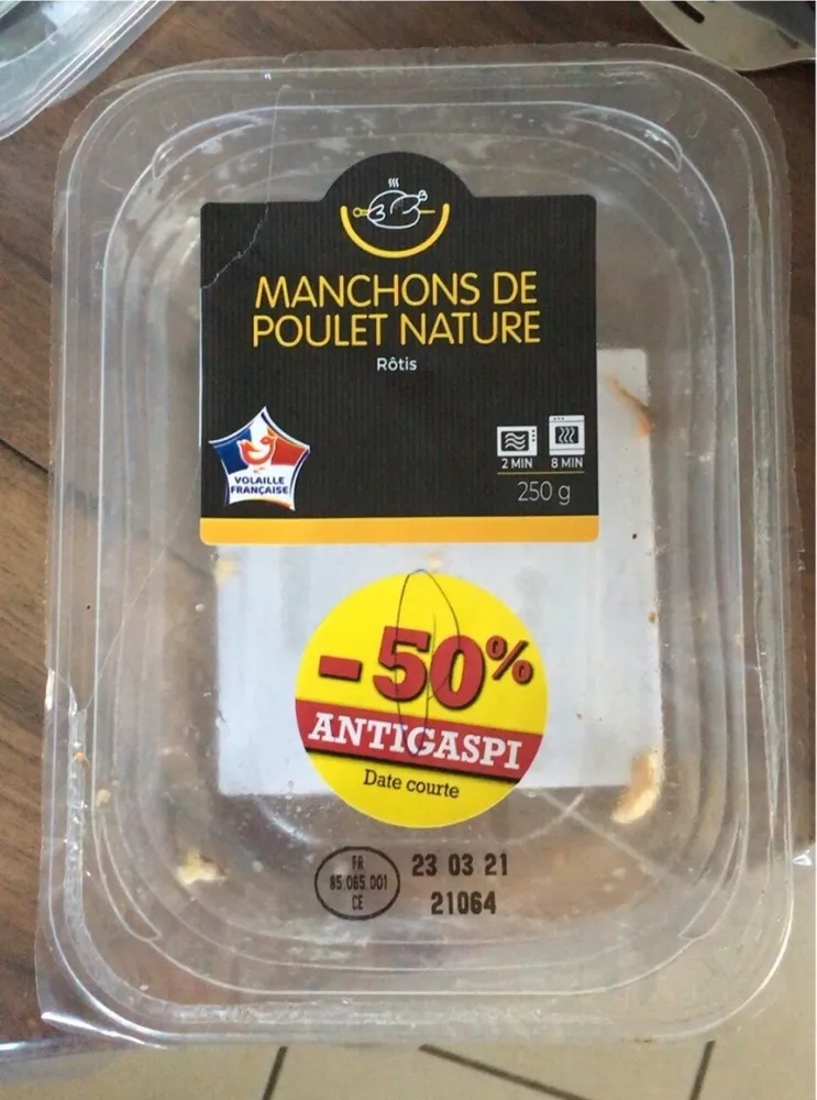 Manchons de poulet rotis Nature