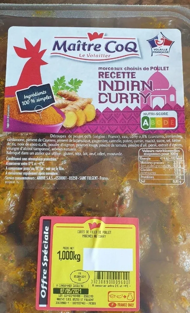 Poulet Indian Curry