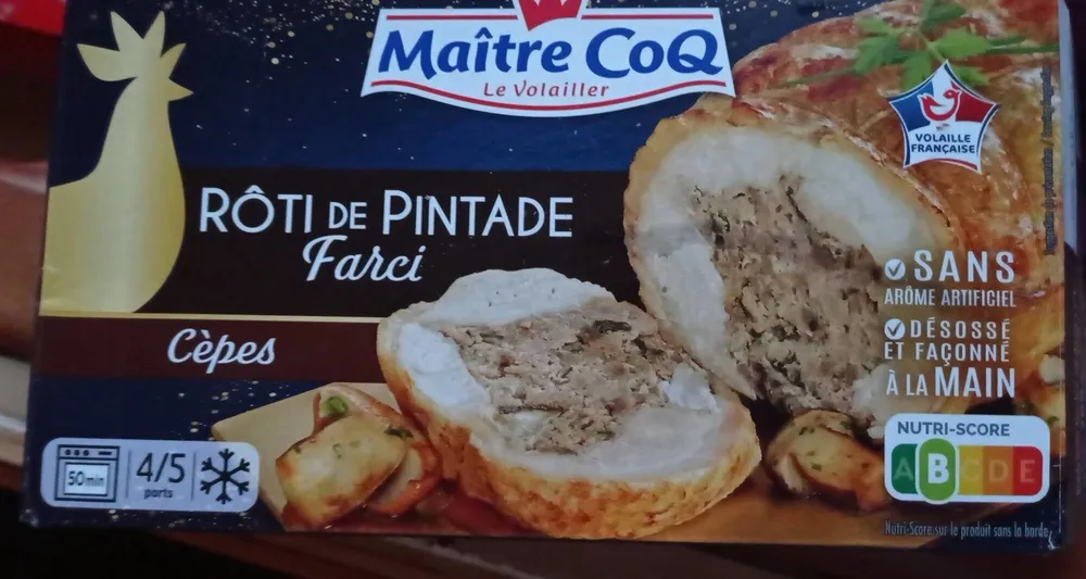 Rôti de pintade farci aux cèpes