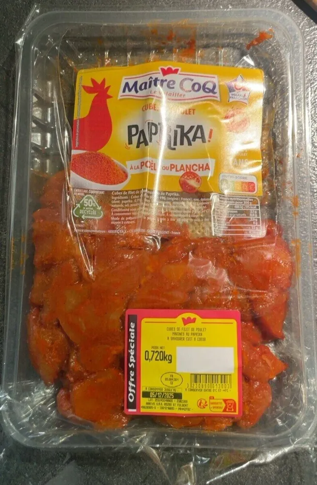 Cubes de poulet paprika