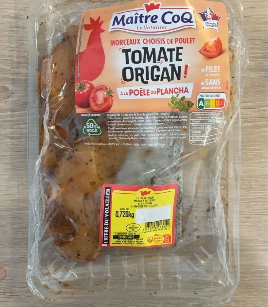 Poulet tomates origan