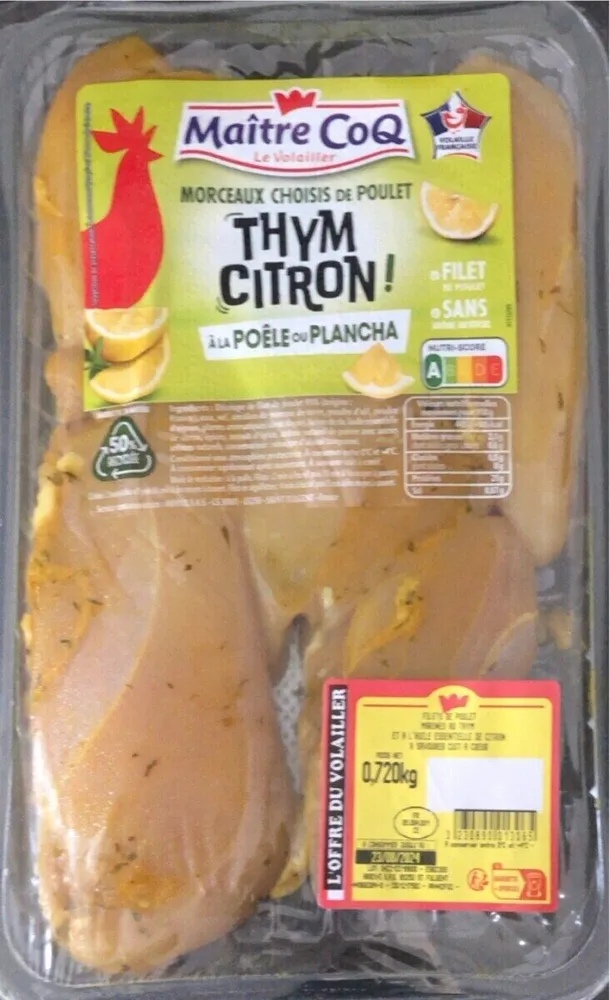 Filet de poulet thym citron